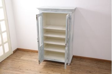 【オーダー注文・受注生産商品】ラフジュ工房オリジナル　シャビーな風合いが魅力!!ヨーロッパアンティーク風のグリアージュキャビネット(収納棚、戸棚、ワードローブ)