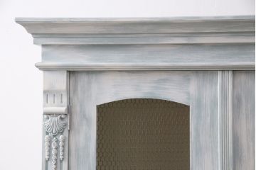 【オーダー注文・受注生産商品】ラフジュ工房オリジナル　シャビーな風合いが魅力!!ヨーロッパアンティーク風のグリアージュキャビネット(収納棚、戸棚、ワードローブ)