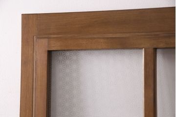 【オーダー注文・受注生産商品】ラフジュ工房オリジナル　オリジナルガラス入り　レトロとモダンが調和する蔵戸1枚(ガラス戸、玄関戸、引き戸、格子戸、建具)