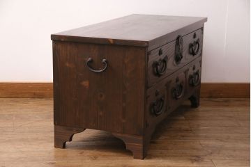 【オーダー注文・受注生産商品】ラフジュ工房オリジナル　メンズライクな空間づくりに活躍するフラップダウン扉の脚付きローボード(リビングボード、テレビ台、テレビボード、ローチェスト)