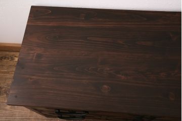 【オーダー注文・受注生産商品】ラフジュ工房オリジナル　メンズライクな空間づくりに活躍するフラップダウン扉の脚付きローボード(リビングボード、テレビ台、テレビボード、ローチェスト)