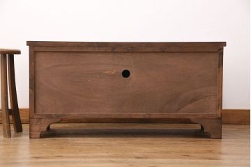 【オーダー注文・受注生産商品】ラフジュ工房オリジナル　メンズライクな空間づくりに活躍するフラップダウン扉の脚付きローボード(リビングボード、テレビ台、テレビボード、ローチェスト)