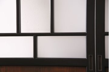【オーダー注文・受注生産商品】ラフジュ工房オリジナル　凛とした雰囲気漂うガラス帯戸2枚セット(引き戸、板戸、建具)