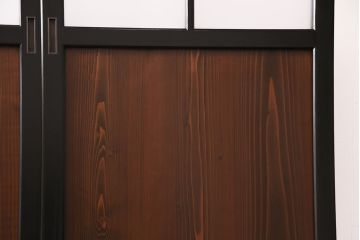 【オーダー注文・受注生産商品】ラフジュ工房オリジナル　凛とした雰囲気漂うガラス帯戸2枚セット(引き戸、板戸、建具)