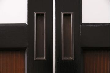 【オーダー注文・受注生産商品】ラフジュ工房オリジナル　凛とした雰囲気漂うガラス帯戸2枚セット(引き戸、板戸、建具)