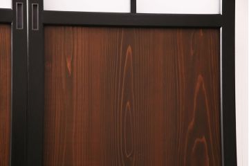 【オーダー注文・受注生産商品】ラフジュ工房オリジナル　凛とした雰囲気漂うガラス帯戸2枚セット(引き戸、板戸、建具)
