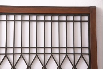 【オーダー注文・受注生産商品】ラフジュ工房オリジナル　大正ロマンの雰囲気漂う菱形模様の組子入り障子戸1枚(引き戸、格子戸、建具)