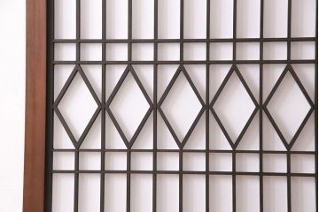 【オーダー注文・受注生産商品】ラフジュ工房オリジナル　大正ロマンの雰囲気漂う菱形模様の組子入り障子戸1枚(引き戸、格子戸、建具)