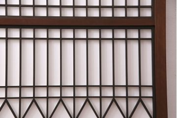 【オーダー注文・受注生産商品】ラフジュ工房オリジナル　大正ロマンの雰囲気漂う菱形模様の組子入り障子戸1枚(引き戸、格子戸、建具)