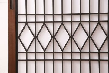 【オーダー注文・受注生産商品】ラフジュ工房オリジナル　大正ロマンの雰囲気漂う菱形模様の組子入り障子戸1枚(引き戸、格子戸、建具)