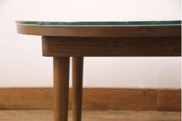 【オーダー注文・受注生産商品】レーザー組子入りローテーブル　ミンサー柄(丸テーブル、センターテーブル)