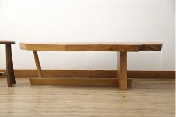 【オーダー注文・受注生産商品】ジョージナカシマ風センターテーブル　欅材(ケヤキ材、ローテーブル、リビングテーブル、ジョージ・ナカシマ風)