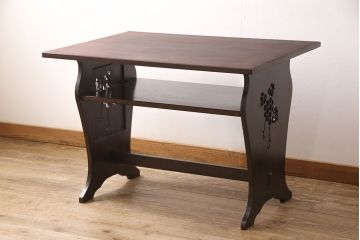 【オーダー注文・受注生産商品】レーザー透かし彫りダイニングテーブル　ぶどう柄(食卓、作業台)