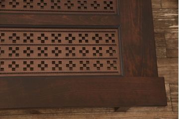 【オーダー注文・受注生産商品】レーザー組子入りローテーブル　ミンサー柄(センターテーブル、リビングテーブル)