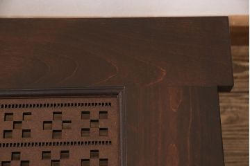 【オーダー注文・受注生産商品】レーザー組子入りローテーブル　ミンサー柄(センターテーブル、リビングテーブル)