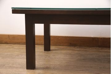 【オーダー注文・受注生産商品】レーザー組子入りローテーブル　ミンサー柄(センターテーブル、リビングテーブル)