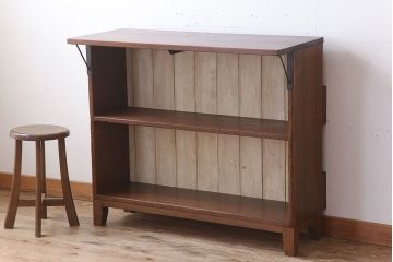 【オーダー注文・受注生産商品】マガジンラック付きカウンターテーブル(作業台、収納棚)