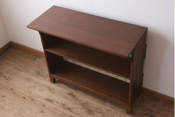 【オーダー注文・受注生産商品】マガジンラック付きカウンターテーブル(作業台、収納棚)