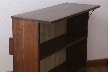 【オーダー注文・受注生産商品】マガジンラック付きカウンターテーブル(作業台、収納棚)