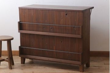 【オーダー注文・受注生産商品】マガジンラック付きカウンターテーブル(作業台、収納棚)