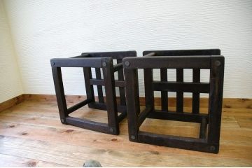 アンティーク雑貨　古いお家の味の良いこたつやぐら2個セット