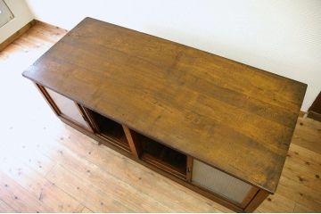 アンティーク家具　古いナラ材の重厚なカウンターテーブル