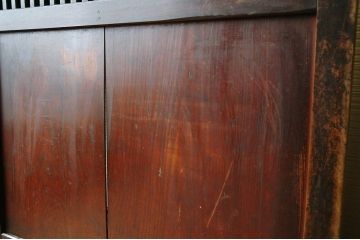 ジャンク品!古い木の格子戸2枚セット