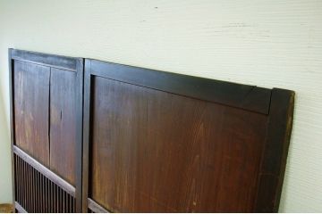 ジャンク品!古い木の格子戸2枚セット