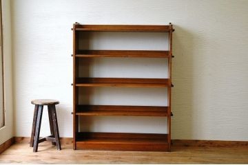 極上美品!古い栗材の重厚な本棚