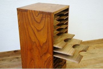 極上美品!古い欅材のシンプルな書類棚