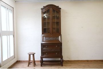 アンティーク家具　イギリスアンティーク!!背の高いビューローブックケース