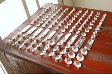 アンティーク雑貨　古いシャンデリアのガラスモール10本セット-10