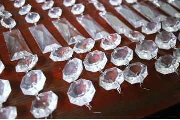 アンティーク雑貨　古いシャンデリアのガラスモール10本セット-10