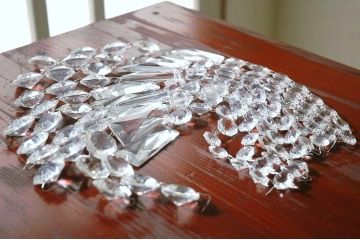 アンティーク雑貨　古いシャンデリアのガラスモール10本セット-10