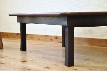 アンティーク家具　天板一枚板!古い栓材のちゃぶ台3