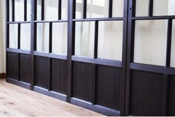 極上美品!古いお屋敷のシックなガラス戸4枚セット2