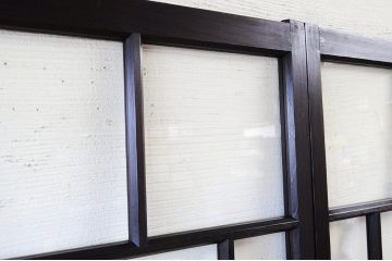 極上美品!古いお屋敷のシックなガラス戸4枚セット2