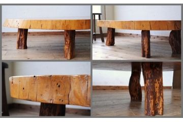 アンティーク家具　総欅!古い欅の一枚板座卓