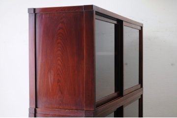 ◇アンティーク家具　総欅!漆の綺麗な二段重ね収納棚