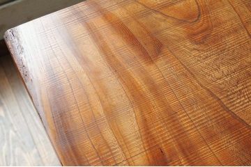 アンティーク家具　☆天板一枚板!古い欅材の鉄脚作業台