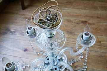 高級品!古い保谷ガラスのシャンデリア1