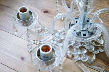 高級品!古い保谷ガラスのシャンデリア1