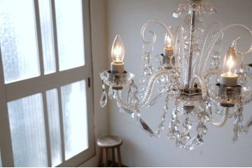 高級品!古い保谷ガラスのシャンデリア2　