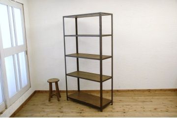 アンティーク家具　★重厚なアイアン陳列棚