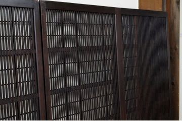 古いお屋敷の裏障子付時代格子戸4枚セット