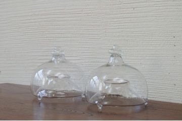 アンティーク雑貨　未使用品　古いガラスのハエ取り2個セット2