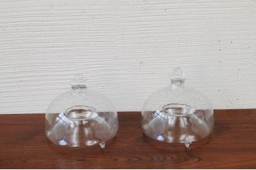 アンティーク雑貨　未使用品　古いガラスのハエ取り2個セット2