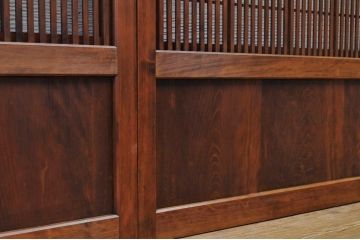 極上美品!裏障子付銀モールガラス格子戸4枚セット1