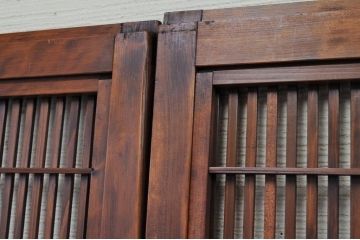極上美品!裏障子付銀モールガラス格子戸4枚セット1