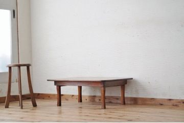 アンティーク家具　古い栓材の折り畳みちゃぶ台3